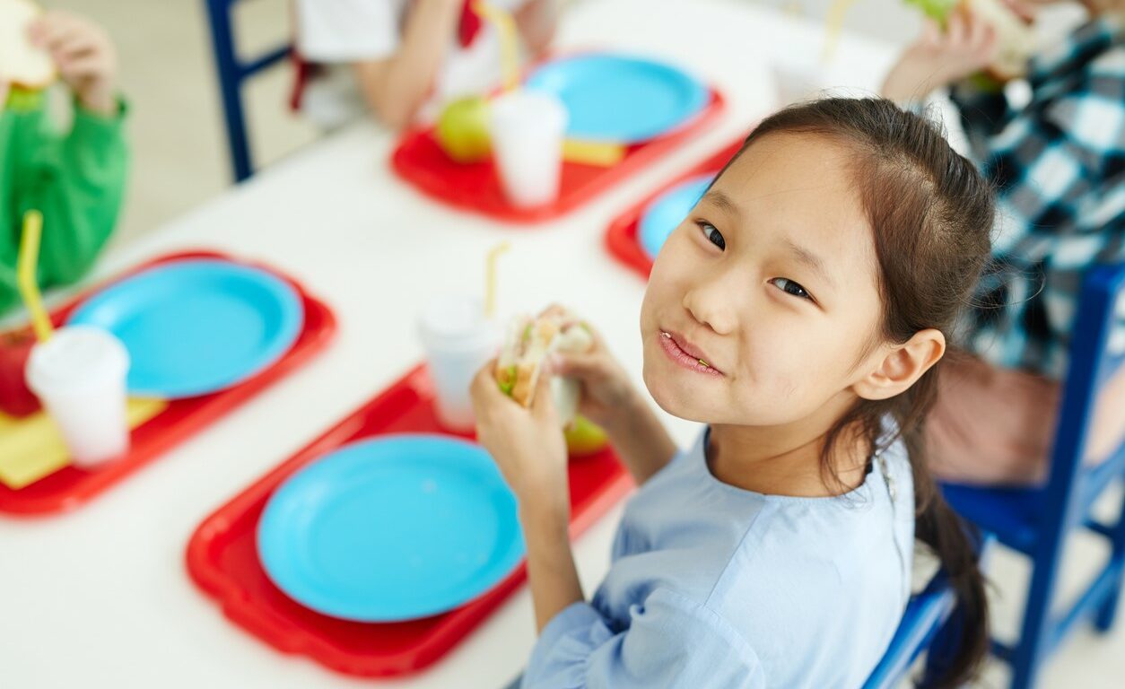 Child eating at school
