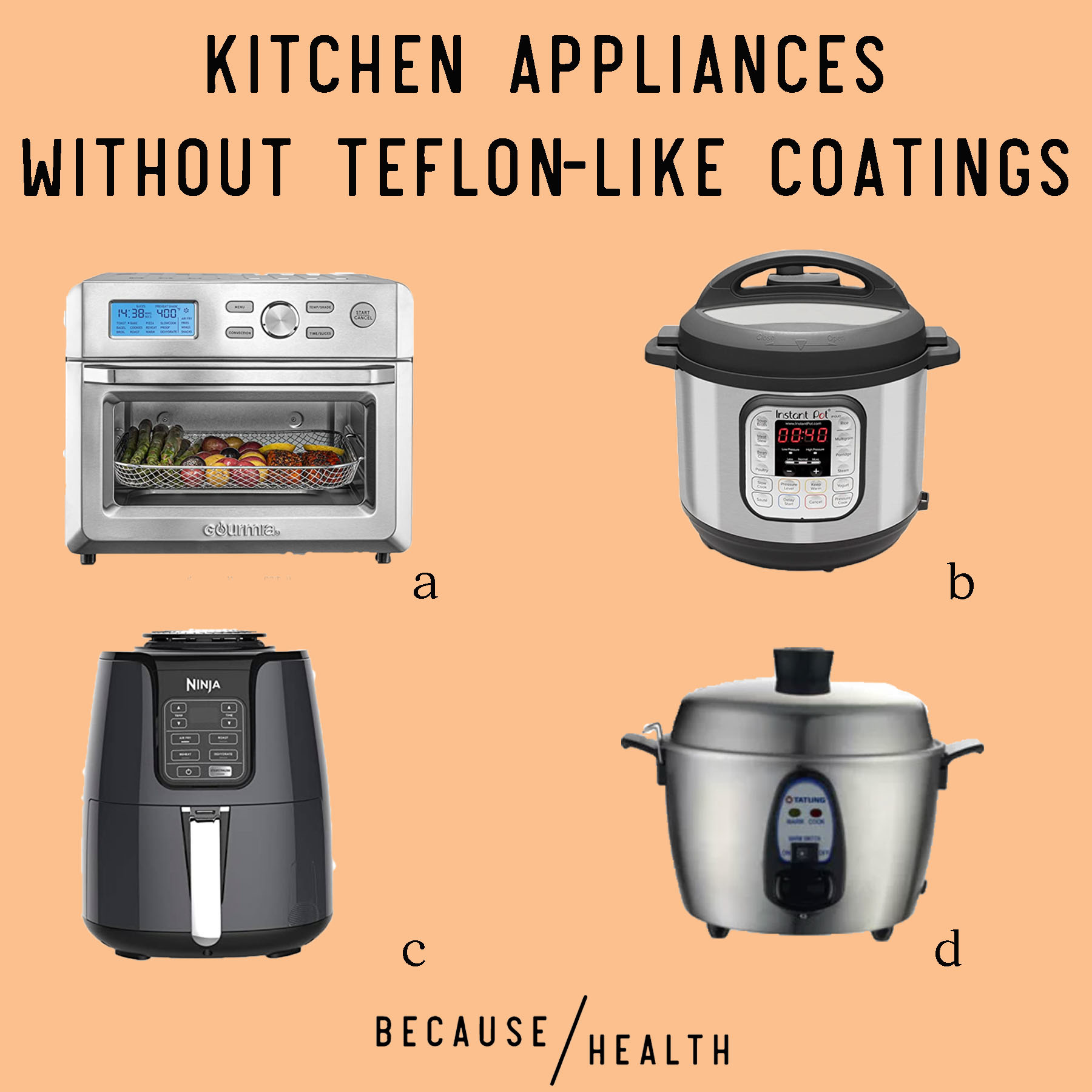 Air fryer without outlet teflon