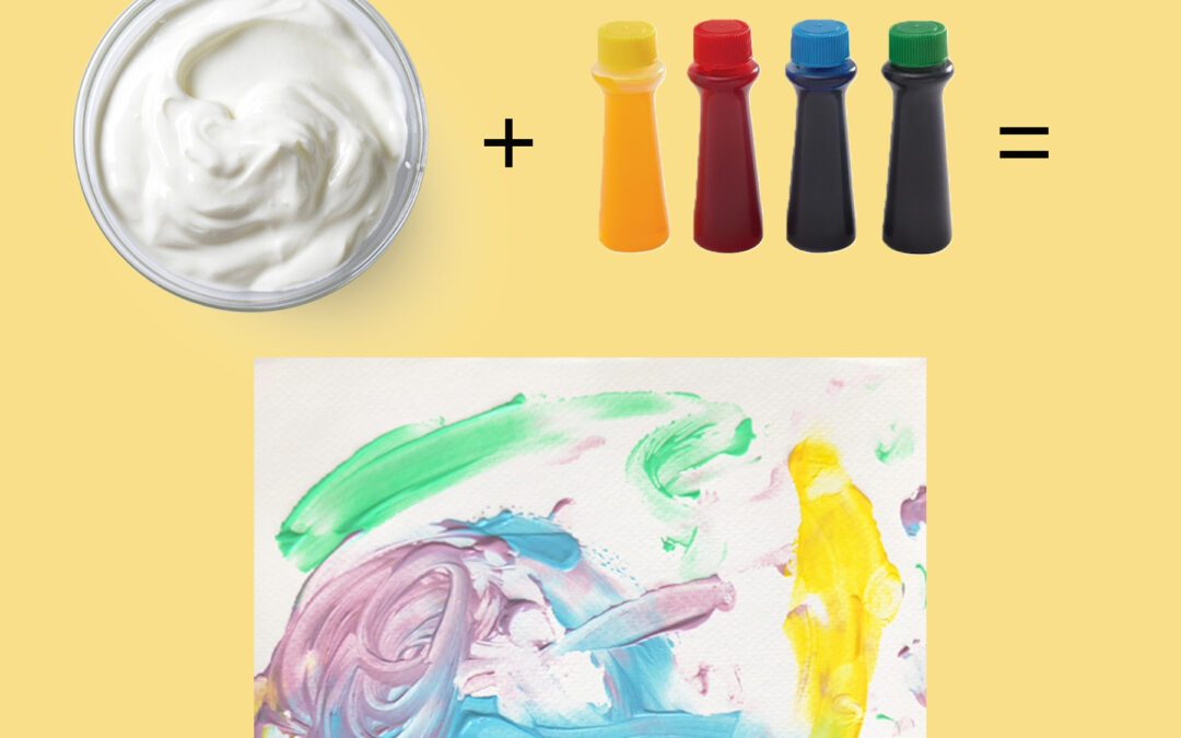 A Truly Non-Toxic Finger Paint Made With Just 2 Ingredients- Yogurt and Food Coloring