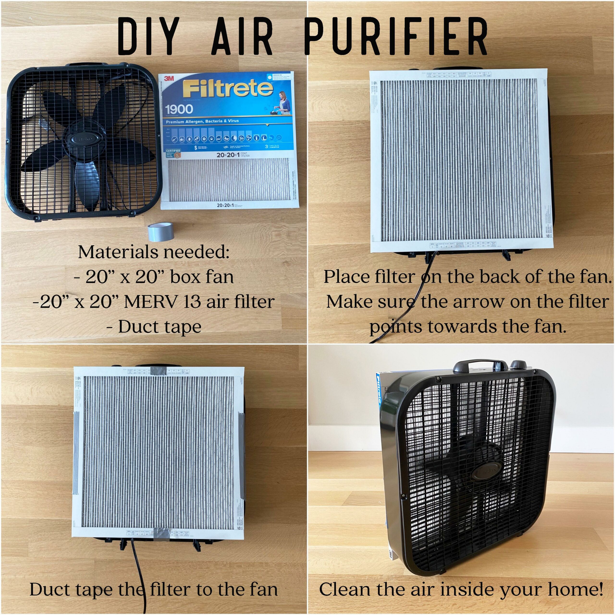 Make your own air deals purifier box fan