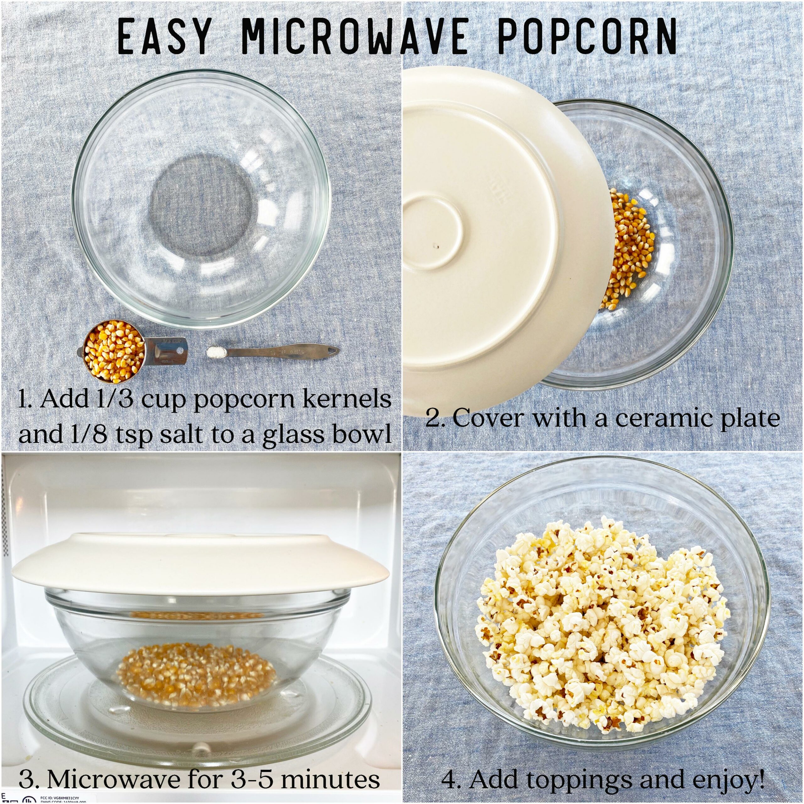 Ingredients to make popcorn, including butter, corn grains