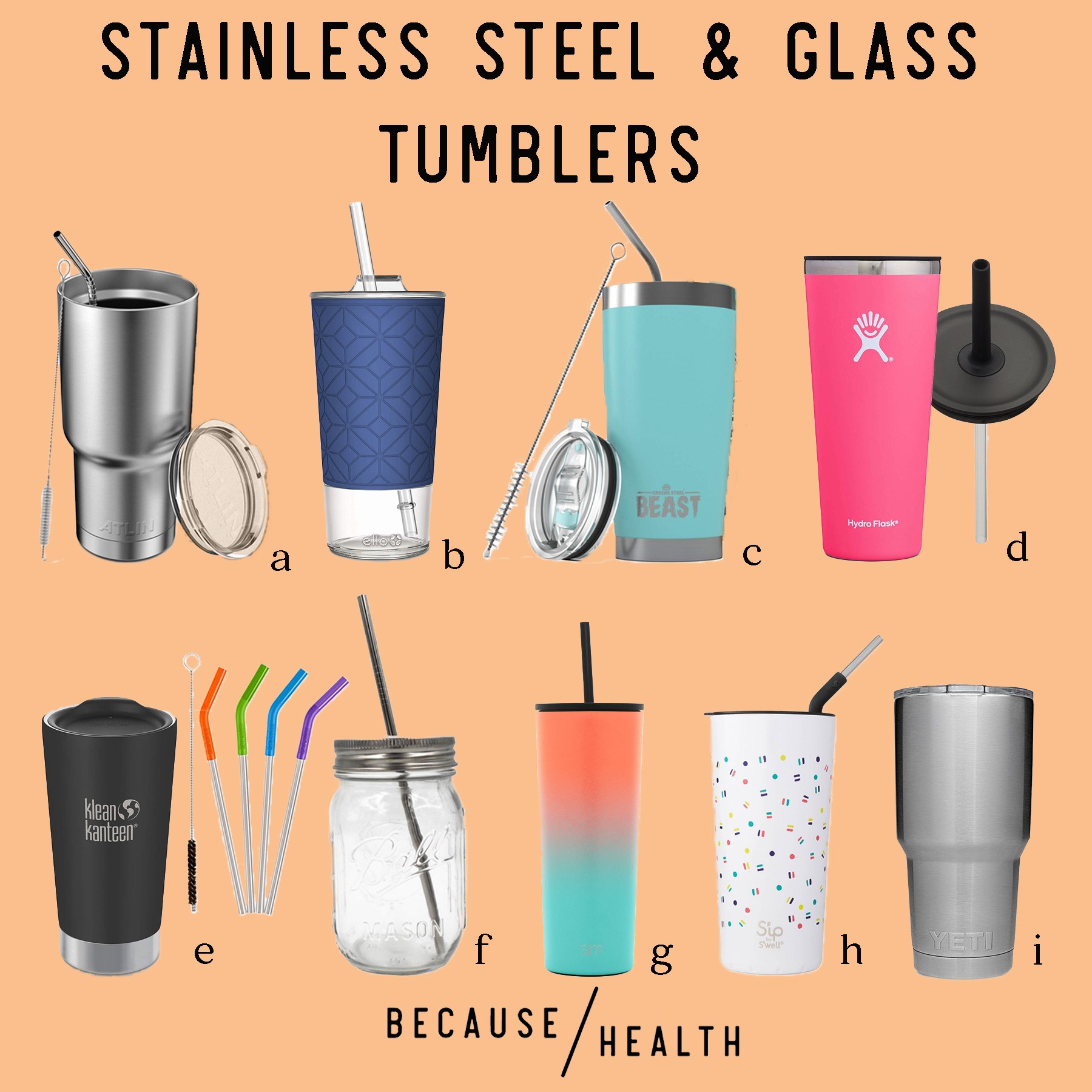 Ello Tidal 20oz Glass Tumbler with Straw